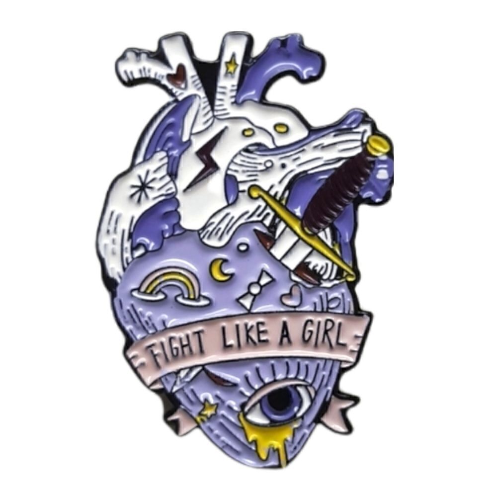 Fight Like a Girl Anatomical Heart Enamel Pin